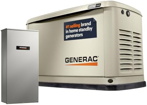 Generac Guardian 10kW Home Generator, Transfer Switch & WiFi Monitoring