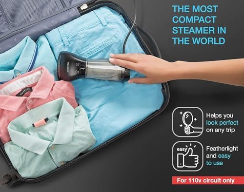 Polardo Travel Garment Steamer - Compact Portable Handheld Clothes Steamer with 360° Anti-Spill Technology