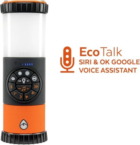 ECOXGEAR EcoLantern: Indoor/Outdoor Portable Bluetooth Speaker, 88dB Loud, IP67 Waterproof, with 360 Degree Sound and Party Lights