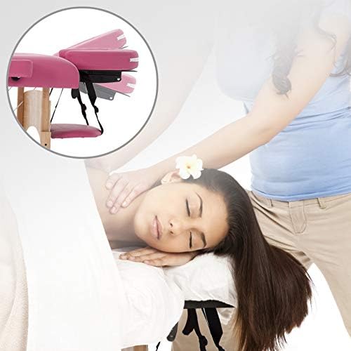 BestMassage Massage Bed Portable Massage Table 28 inch Wide Lash Bed Height Adjustable 2 Folding Spa Table with Towel Hanger Oil Pouch Half Bolster Round Bolster Non-Woven Bag