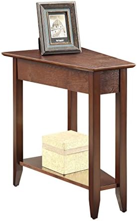 Convenience Concepts American Heritage Wedge End Table 24" - Classic Living Room Table with Storage Shelf, Side Table for Family Room, Bedside Table, Espresso