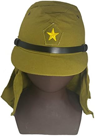 Repro WWII WW2 Japanese Solider Hat and Flap Neck Cover Cap 59 CM Dark Grey