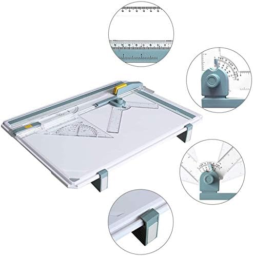 Frylr Inch A3 Drawing Board Drafting Table Multifunctional Drawing Board Table with Clear Rule Parallel Motion and Angle Adjustable Measuring System
