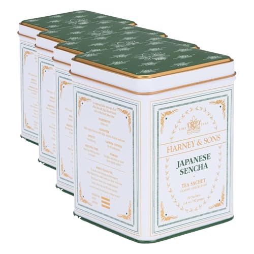 Harney & Sons Classic Japanese Sencha Green Tea, 20 Sachets in Tin | Japanese sencha green tea from Shizuoka with a smooth, fresh flavor. Contains caffeine.