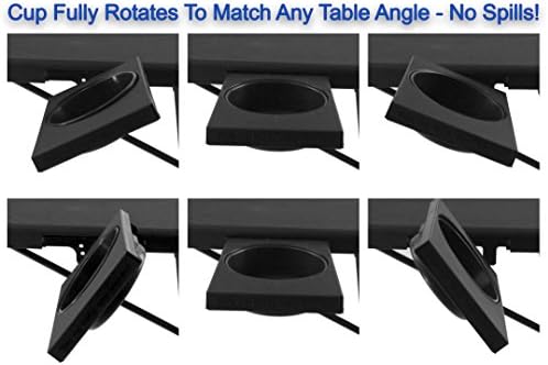 Portable Foldable TV Tray Table - Laptop, Eating, Drawing Tray Table Stand with Adjustable Tray with Sliding Adjustable Cup Holder - 5StarSuperDeals - (Black)