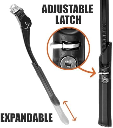 BV Bicycle Kickstand for 24”-28” - Adjustable Bikes Kickstand for Adult Bike with Non-Slip Foot & Spring-Loaded Latch for Stable Any-Angle Stance (Silver, Regular Duty)