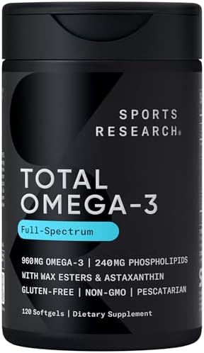 Sports Research® Total Omega-3 Fish Oil 2200mg w/Astaxanthin, 120 Count