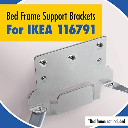 Impresa Bed Frame Bracket Kit 116791 - Rust-Resistant Iron Beam Mounts - Easy Assembly Headboard Bracket - Compatible with IKEA MALM & Skorva Series