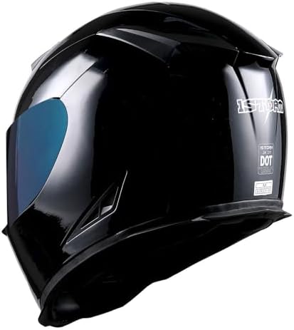 1Storm Motorcycle Full Face Helmet Skull King Matt Black + One Extra Clear Shield: HJK311