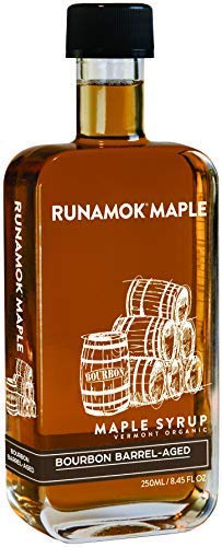 Runamok Organic Bourbon Barrel Aged Maple Syrup - Vermont Maple Syrup, Pure Maple Syrup for Cocktails, Cheese Pairing & Perfect To Be Used As Pancake Syrup, Maple Syrup Organic | 8.45 Fl Oz (250mL)