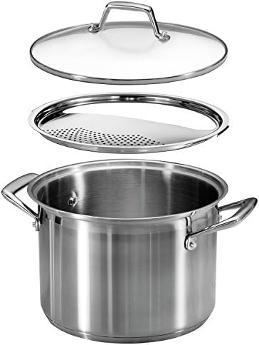 Tramontina Lock & Drain Stainless Steel 8-Quart Pasta Pot and Strainer