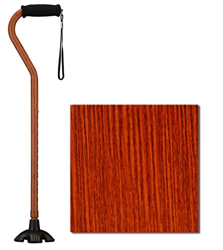 Nova Joy Designer Offset Quad Cane for Seniors - Unisex Adjustable Lightweight Walking Aid with Foam Handle, Wrist Strap and Anti-Rattle Lock - Essential Mobility Support - Maui Flowers