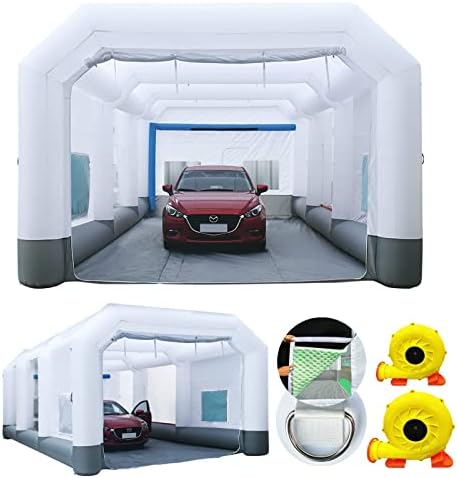 GORILLASPRO Portable Inflatable Paint Booth 26x15x10Ft, Inflatable Spray Booth with 2 Blowers (950W+950W)