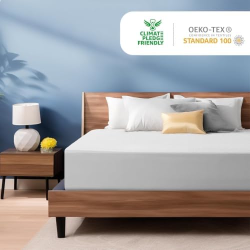 TASTELIFE Queen Waterproof Mattress Protector, Microfiber, 60x80 Inches | 8"-21" Deep Pocket Smooth Fitted Cover, Soft Breathable & Noiseless, Vinyl-Free Machine Washable