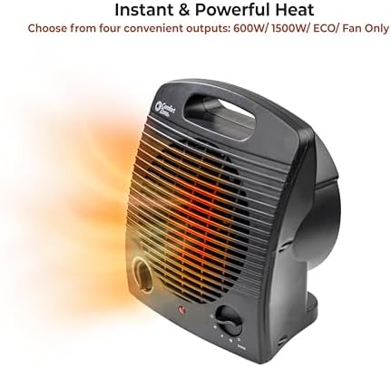 Comfort Zone Indoor Space Heater, Portable, Fan Forced, Electric, Adjustable Thermostat, Overheat Sensor, Safety Tip-Over Switch, & Stay Cool Housing