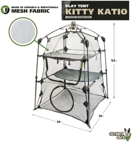 Kitty Compound Outdoor Cat Enclosure and Tunnel, Play Tents | Portable playhouse setup letting indoor felines enjoy fresh air outside while staying contained, safe and secure at all times
