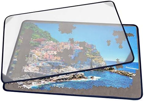 Tektalk Jigsaw Puzzle Board Portable Puzzle Mat with Dustproof Cover for Puzzle Storage Saver, Non-Slip Surface, Up to 1000 Pieces (Gray)