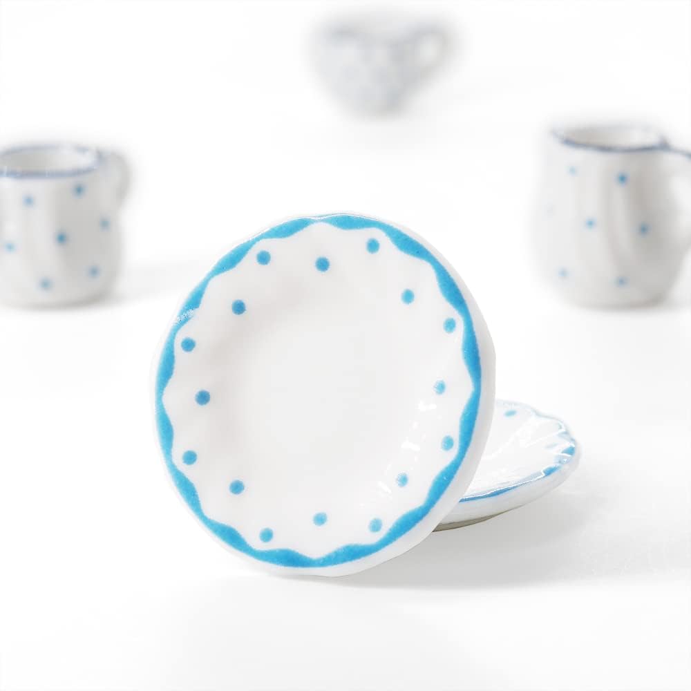 Odoria 1/12 Miniature Porcelain Tea Set 15Pcs Dollhouse Decoration Accessories, Grapes