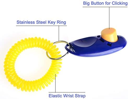 Coolrunner 7pcs 7 Color Universal Animal Pet Dog Training Clicker | with Wrist Bands Strap