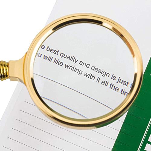 BASUNE 10X Handheld Magnifier, Reading Magnifier Loupe Glasses 10X with Rosewood Handle for Book and Newspaper Reading, Insect and Hobby Observation