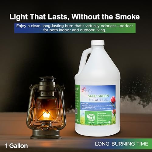 Firefly Fuel - Lamp Oil & Tiki Torch Fuel - Clean Burning, 1 Gallon