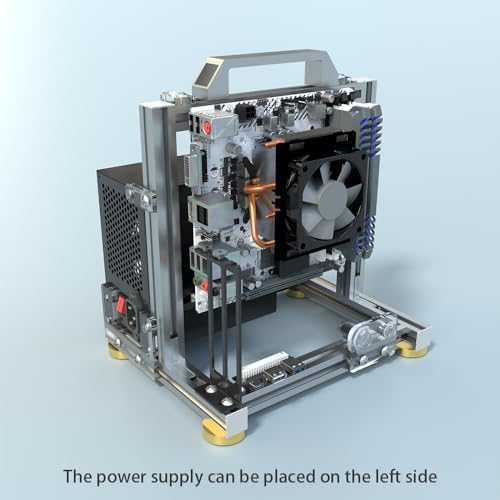 DIY Open Frame PC Chassis, Aluminum Computer Case, Supports ITX Motherboard, Excellent Cooling, Type-C Support