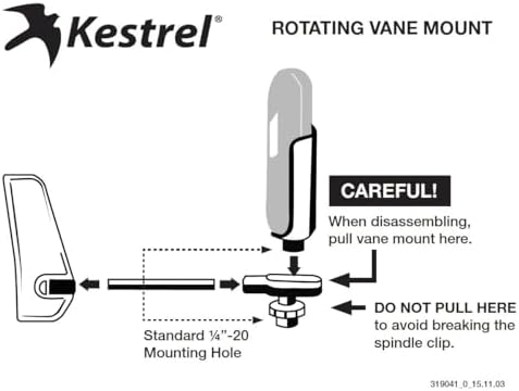 Rotating Vane Mount & Carry Case for Kestrel 5000 Series Black | Intended for Kestrel 5000 Series