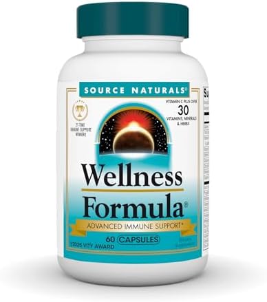 Source Naturals Wellness Formula, Advanced Immune Support - 240 Capsules | Bio-Aligned Vitamins & Herbal Defense with Vitamin C Plus 30 other Vitamins, Minerals & Herbs for Immune System Support