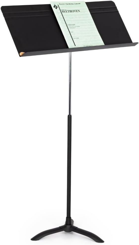 Manhasset Fourscore Music Stand – Extra-Wide 32" Desk for Large Scores & Ensembles – Durable Aluminum, Friction Height Adjust