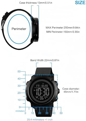 SNE Digital Watch Sports Waterproof Military Back Light Small Watch for Men Black 1426