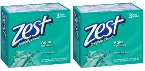 Zest 8-Bar Bath Size Soap, Aqua, 4 Ounce per bar, 8 bars, 32 Ounce