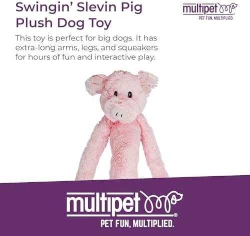 Multipet Swingin' Safari Monkey Dog Plush Toy - Squeaky Dog Toy for All Dogs - Extra Soft Plush Dog Toy - Stuffed Animal Dog Toy for Cuddling & Playing - Cute Dog Pet Toy (27”, Brown, 5 Squeakers)