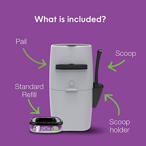 Litter Genie Standard Cat Litter Disposal Pail with 14 ft Standard Refill | Odor-locking pail, holds up to 14 days of cat litter