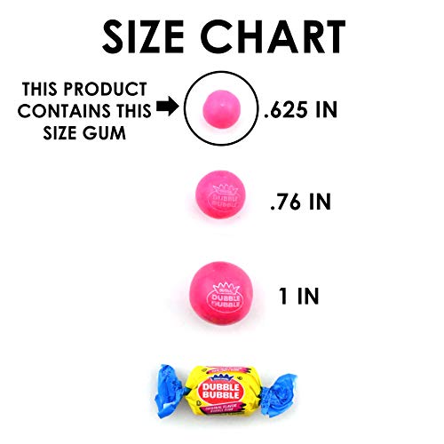 Dubble Bubble Gumball Machine Refill Carton - Bulk Bubblegum Balls - .625 Inch Assorted Gumballs for Small Mini Candy Dispenser - 20 Ounce