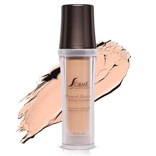 SORMÉ Mineral Illusion Fragrance & Oil Free Liquid Foundation with Non-Chemical Sunscreen, Mineral Formula, Hydrating with Shea Butter, Antioxidants Vitamins A, C, E, Medium Coverage for Smooth - 25ml