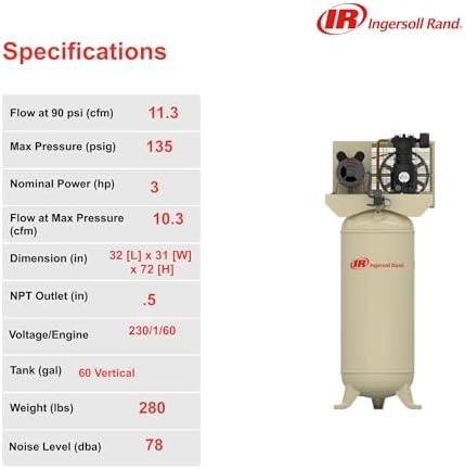 Ingersoll Rand SS3L3 3 HP Single-Stage Air Compressor