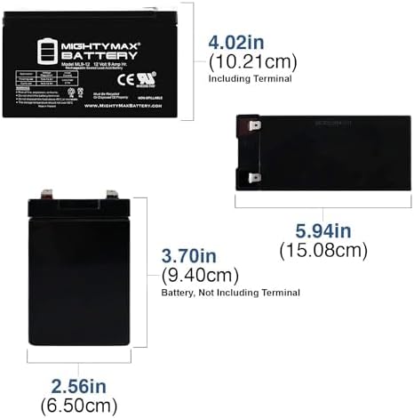 Mighty Max Battery 12V 9Ah SLA Battery for Razor MX350 MX400 Dirt Bike - 2 Pack