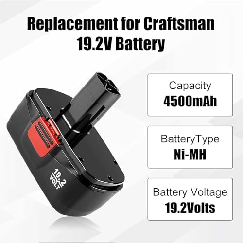 2Pack 19.2V 4.5Ah C3 Replacement for Craftsman 19.2 Volt NiMh Battery | Compatible with Battery DieHard 130279005 130279003 130279017 315.113753