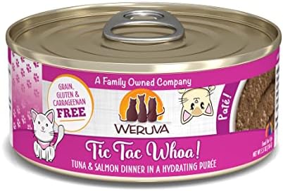 Weruva Wet Cat Food, Tic Tac Whoa with Tuna and Salmon Pate, 5.5oz Can, Pack of 8