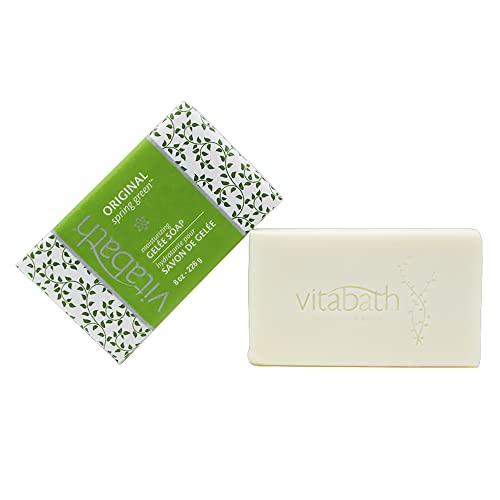 Vitabath Original Spring Green Moisturizing Gelee Bar Soap All Over Gentle Foaming Cleanser & Hydrating Solid Body Wash - Nourish & Rejuvenate All