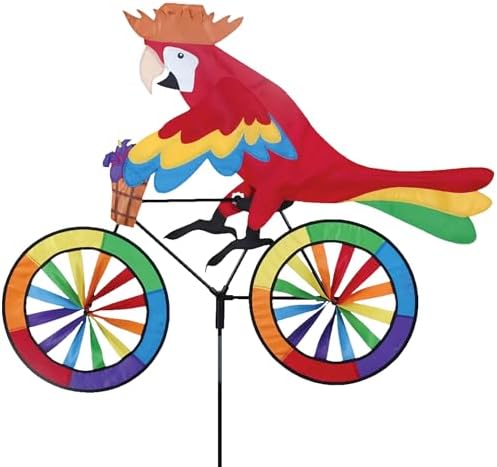Bike Spinner Parrot 30" – Tropical Bird Design, Weather-Resistant Outdoor Decor, Durable & Lightweight for Patios, Yards
