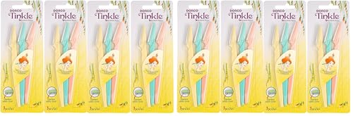Tinkle Dermaplaning Tool 6ct, Dermaplane Razor for Women, Safe and Easy Peach Fuzz Remover, Eyebrow Trimmer with Protective Cover, Stocking Stuffers