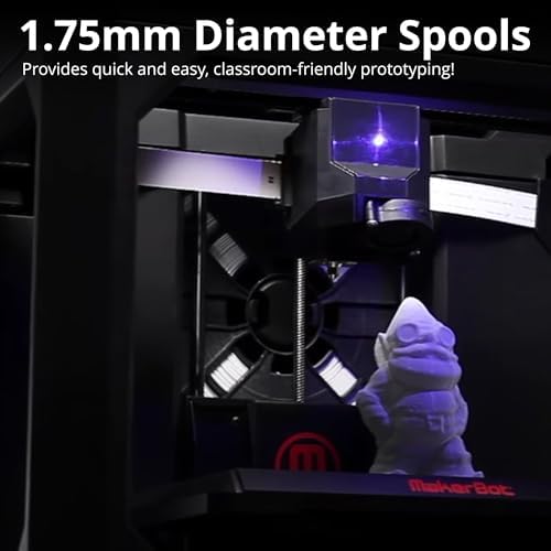 Makerbot Pla Filament 1.75mm Large Spool, 2 Lb, True White MP05780 (White) | For Replicator+, 5th Gen Printers
