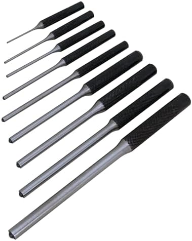 Performance Tool W758 5-Piece 8 in. Long Pin Punch Set | Carbon steel construction with hardened tips. Knurled handles for sure grip. Reaches deeply set pins