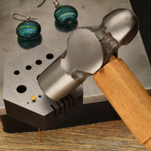 The Beadsmith Hex Anvil – 2” Hexagonal Steel Base – Includes 15 Holes 3/64” x 1/4” (1.2mm-6.4mm) and 5 Slots – Used for Riveting