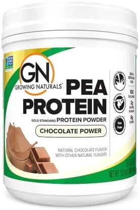 Raw Pea Protein Powder, Vegan Plant Based Protein, BCAA, Low-Carb, Low-Sugar, Chocolate Power, 1 Pound (Pack of 1)