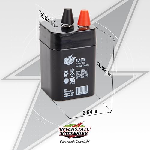 Interstate Batteries SLA Battery 6V 5Ah AGM VRLA (Spring Terminal) SLA0916