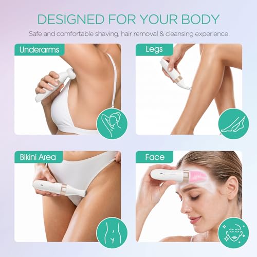 VOYOR Electric Razors for Women, 5 in 1 Bikini Shaver for Legs & Body ES500
