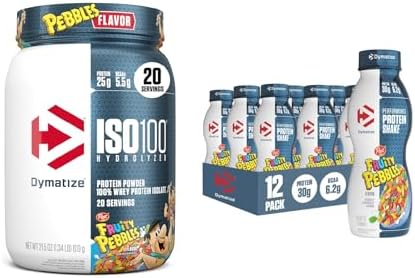 Dymatize ISO100 Protein Powder, 100% Whey Isolate, Birthday Cake | 25g Protein, Hydrolyzed, Fast-Absorbing, Supports Muscle Health, 5.5g BCAAs, Gluten-Free, 75 Servings, 5 lb