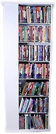 Venture Horizon 4-Sided Revolving Media Tower 1000 - Black: Laminated Wood Composites (MDF), Black-Color, 18.75" L x 18.75" W x 63" H